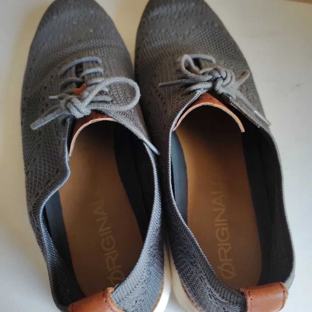 Cole Haan Original Zero Grand Gray Stitchlite Wingtip Oxford Men's Sz 13 Casual